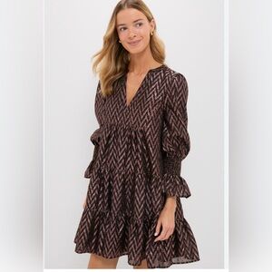 Tuckernuck Pomander Place Metallic Ikat Kenzo Mini V-Neck Dress